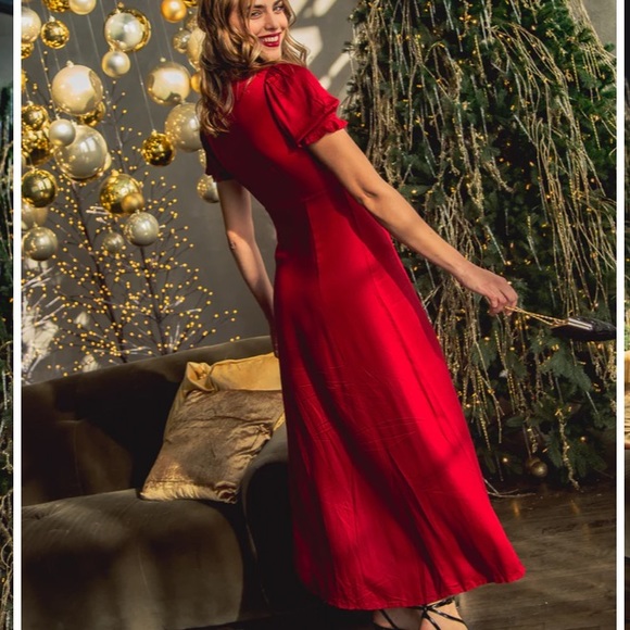 Carnelia Maxi Dress Garnet SZ L Tamga Designs - Picture 3 of 11